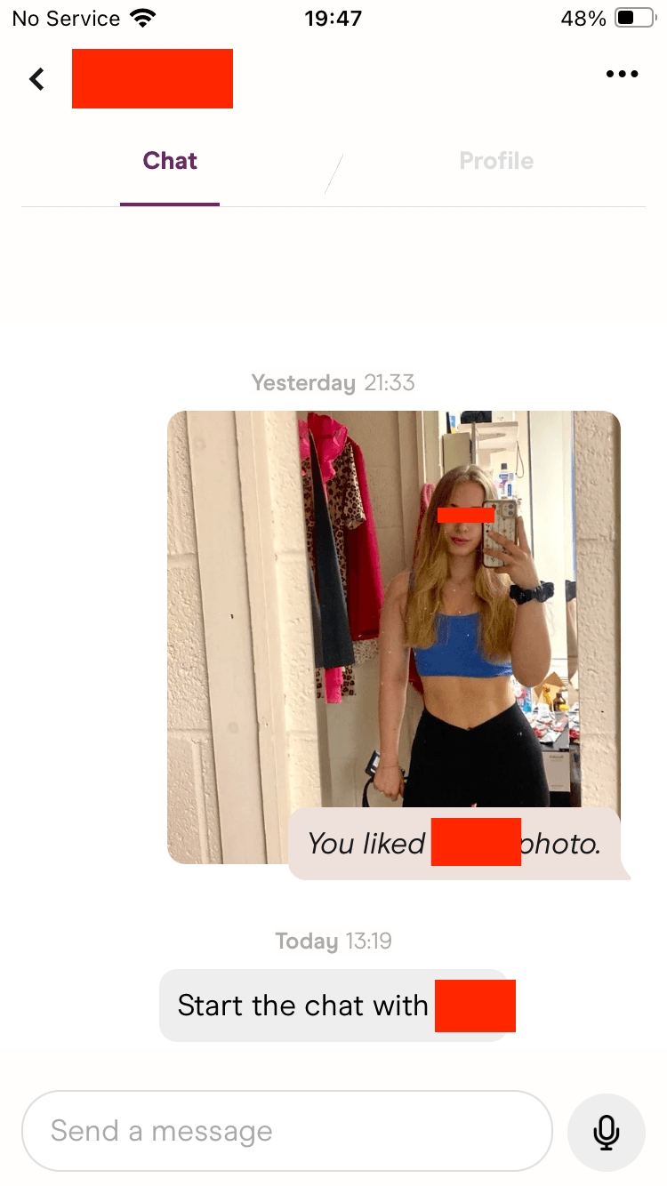 Dating app screenshot