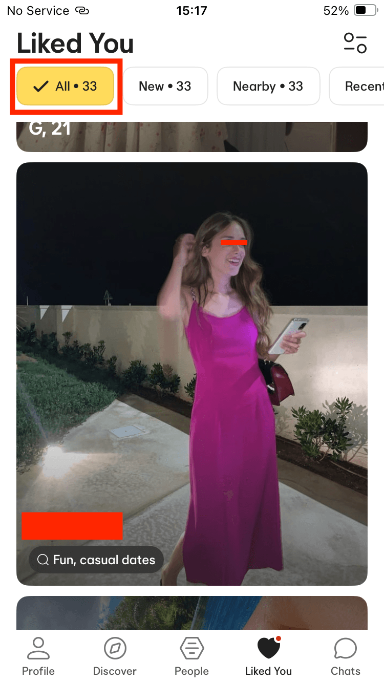 Dating app screenshot