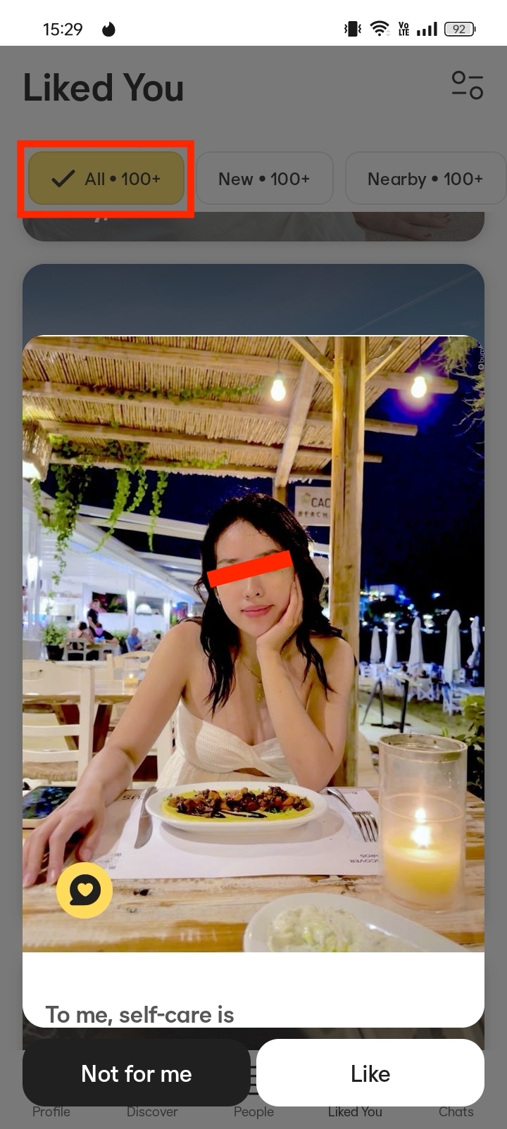 Dating app screenshot