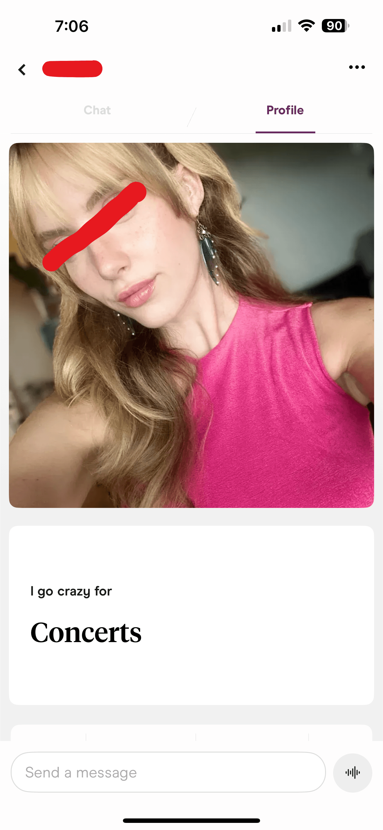 Dating app screenshot