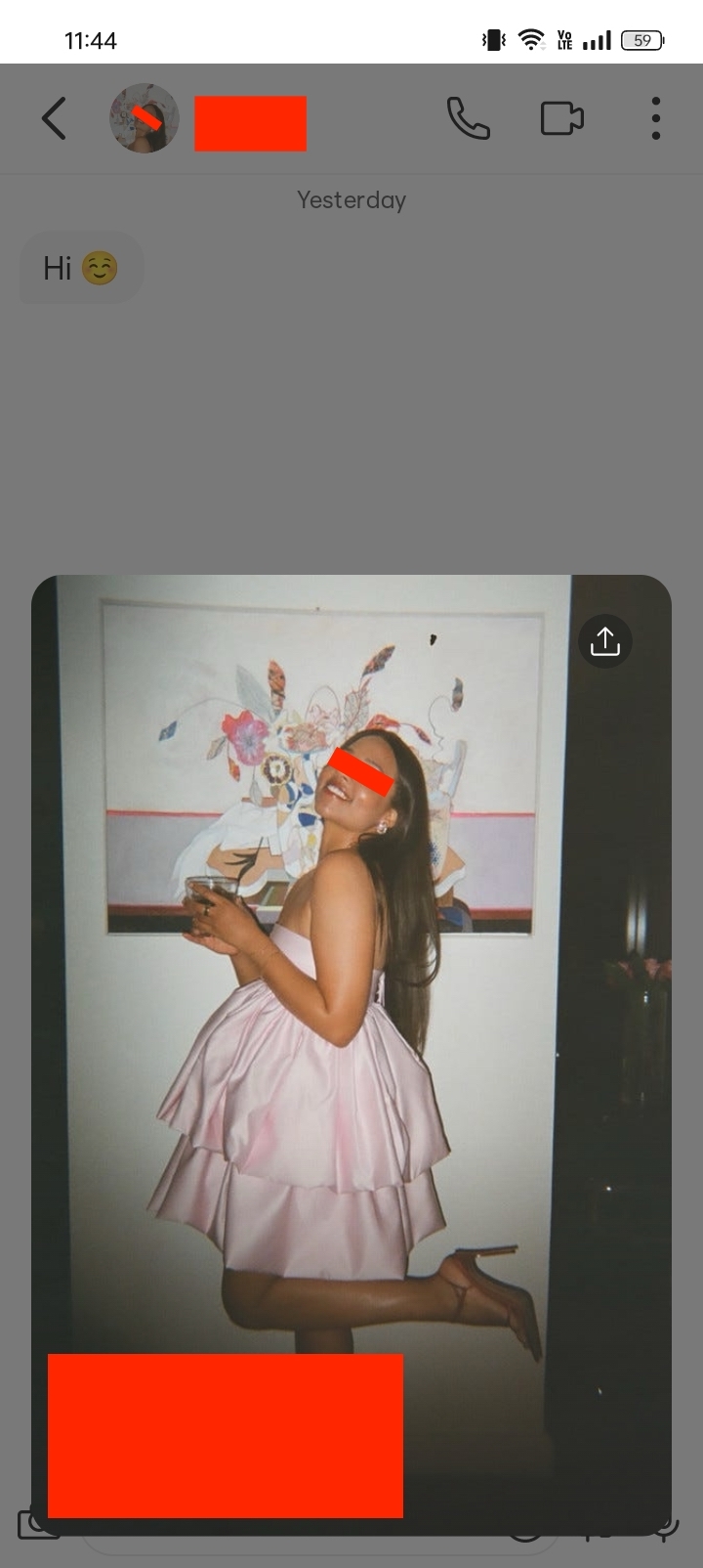 Dating app conversation screenshot