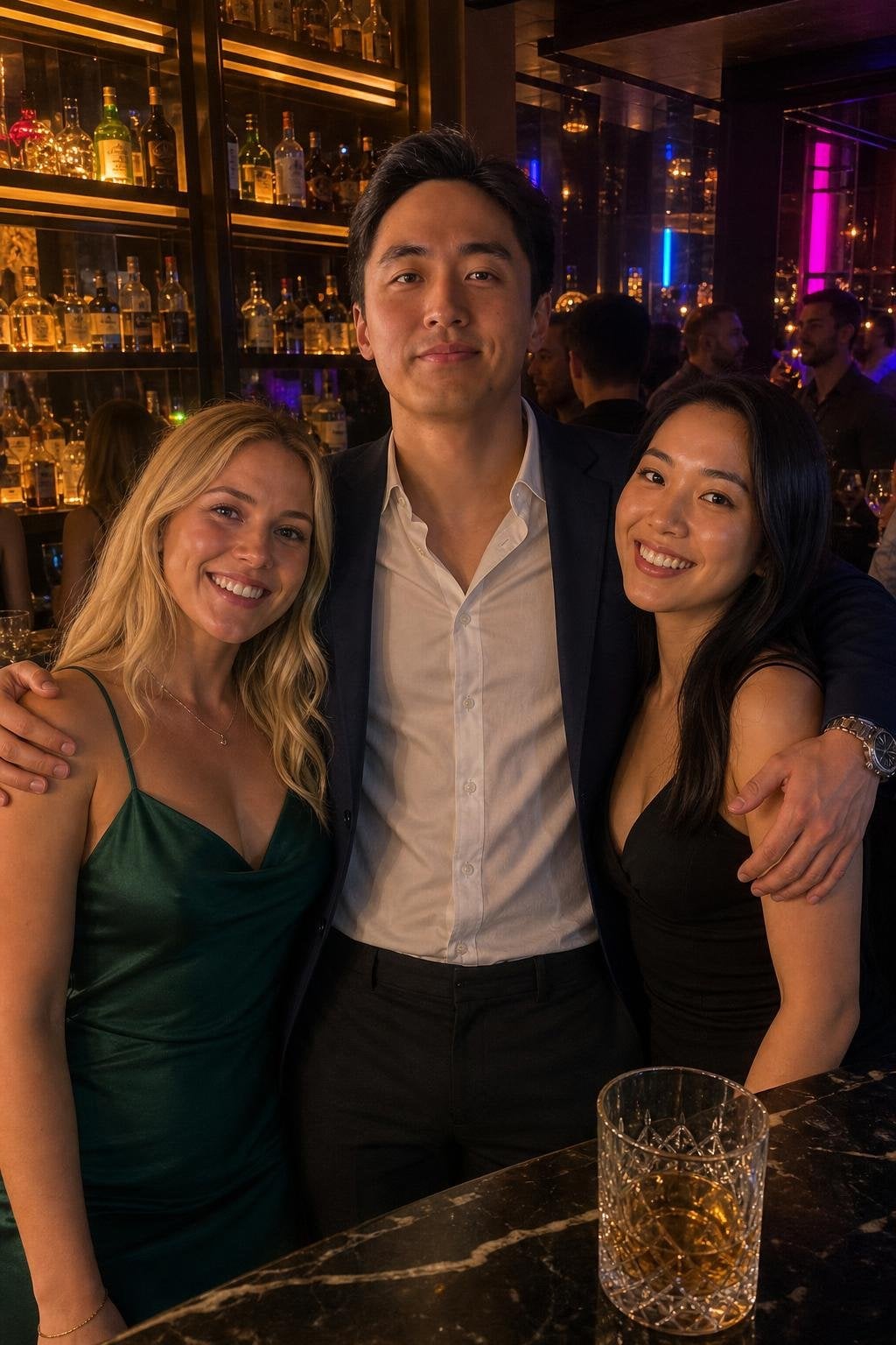 AI dating photo with friends